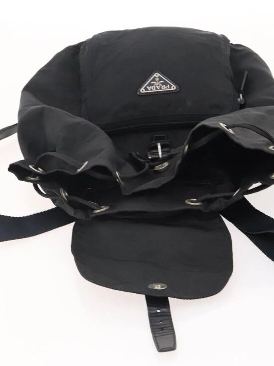 PRADA Backpack Nylon Black Silver Auth 174569 main image 4